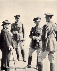 Metaxas, King George, Prince Paul and General Papagos on the Albanian front