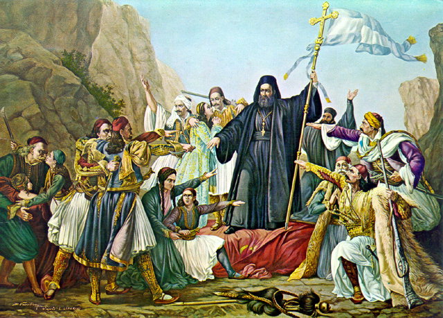 Bishop Germanos of Patras at Agia Lavra